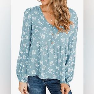 Floral babydoll peplum tunic